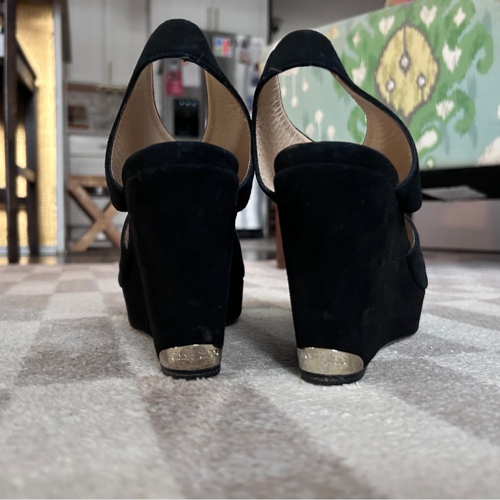 JIMMY CHOO Black Suede Wedges - Picture 3 of 6